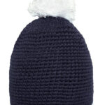 Pompon Hat With Contrast Stripe