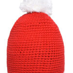 Pompon Hat With Contrast Stripe