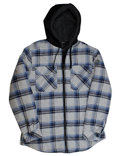 Men´s Flannel Jacket With Sherpa Hoodie