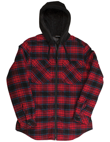 Men´s Flannel Jacket With Sherpa Hoodie