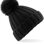 Verbier Faux Fur Pop Pom Chunky Beanie