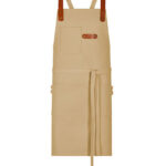 Bib Apron Canvas With Decorative Label