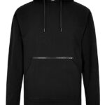 Regular Fit Pique Hoodie with Zipped Pocket