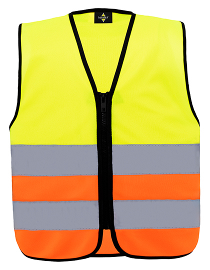 Kids´ Hi-Vis Safety Vest With Front Zipper Aalborg