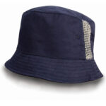 Deluxe Washed Cotton Bucket Hat With Side Mesh Panels