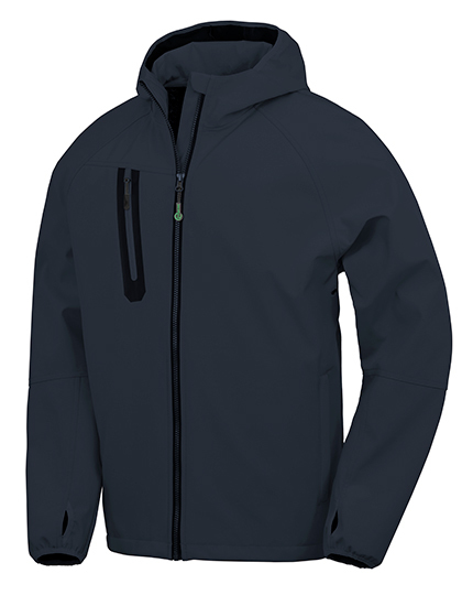 3-Layer Recycled Printable Hooded Casual Softshell Jacket