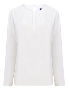 Ladies´ Pleat Front Long Sleeved Blouse