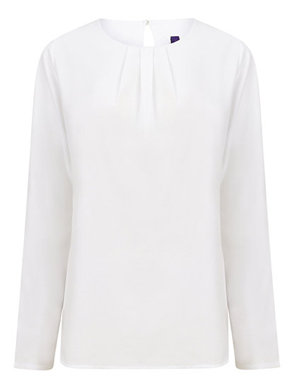 Ladies´ Pleat Front Long Sleeved Blouse