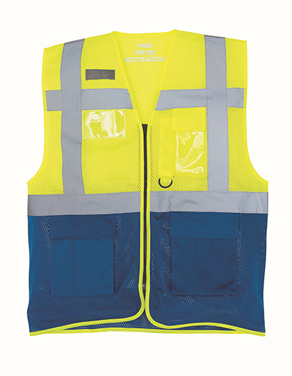 Hi-Vis Top Cool Recycled Open Mesh Executive Waistcoat