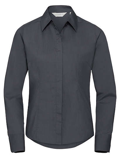Ladies’ Long Sleeve Fitted Polycotton Poplin Shirt