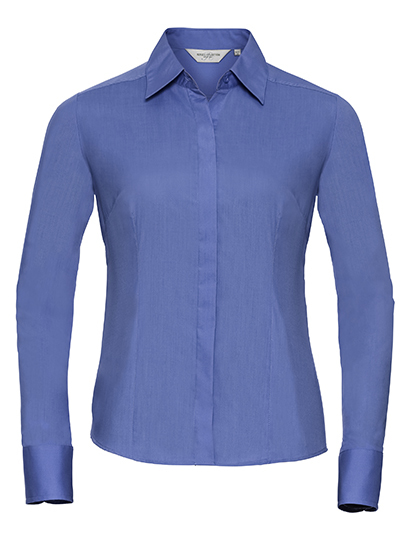 Ladies’ Long Sleeve Fitted Polycotton Poplin Shirt