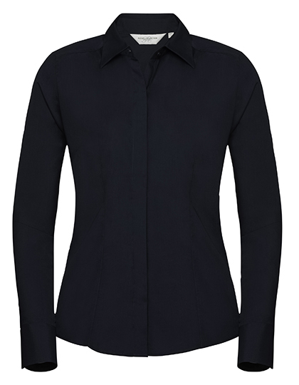 Ladies’ Long Sleeve Fitted Polycotton Poplin Shirt