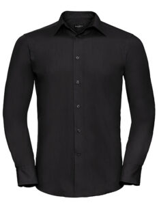 Men’s Long Sleeve Tailored Polycotton Poplin Shirt