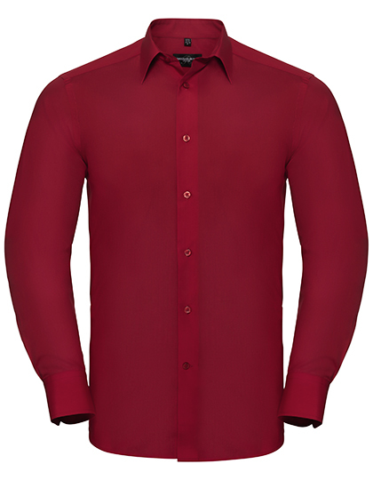 Men’s Long Sleeve Tailored Polycotton Poplin Shirt
