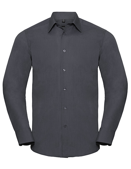 Men’s Long Sleeve Tailored Polycotton Poplin Shirt