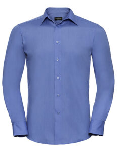 Men’s Long Sleeve Tailored Polycotton Poplin Shirt
