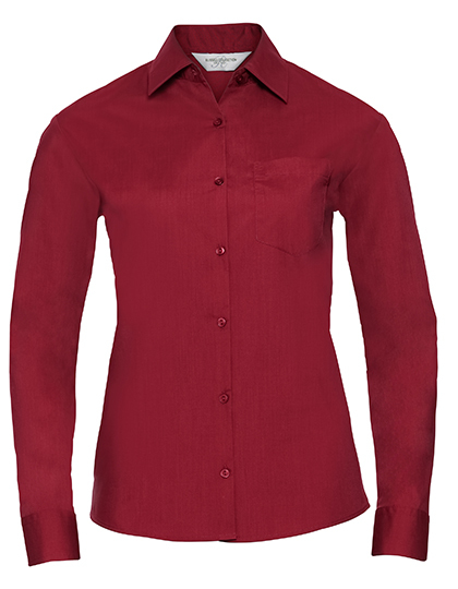 Ladies’ Long Sleeve Classic Polycotton Poplin Shirt