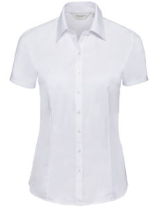Ladies’ Short Sleeve Tailored Herringbone Shirt