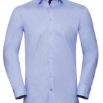 Men’s Long Sleeve Tailored Contrast Herringbone Shirt