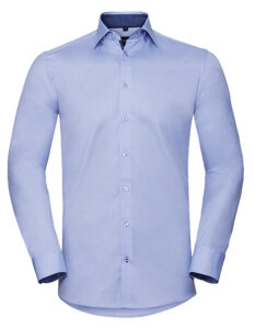 Men’s Long Sleeve Tailored Contrast Herringbone Shirt