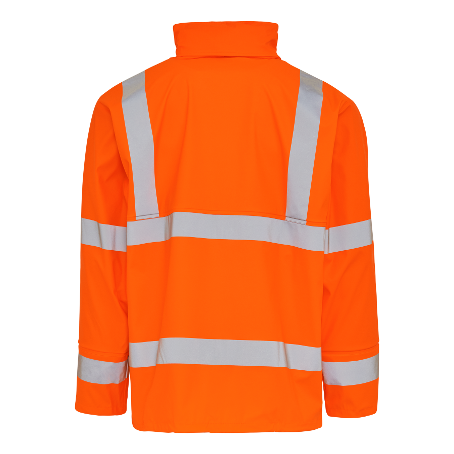 Dry Zone Visible PU Regnjakke Hi-Vis med refleksstriber