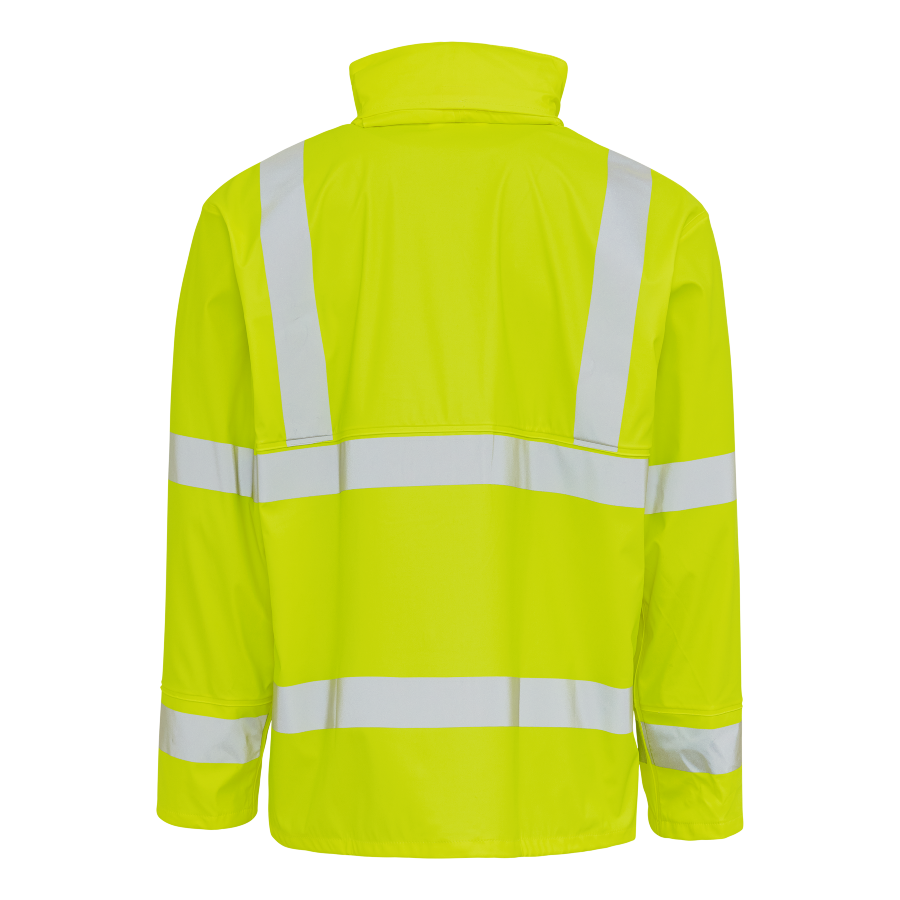 Dry Zone Visible PU Regnjakke Hi-Vis med refleksstriber