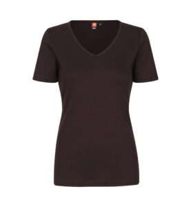 Interlock T-shirt | v-hals | dame