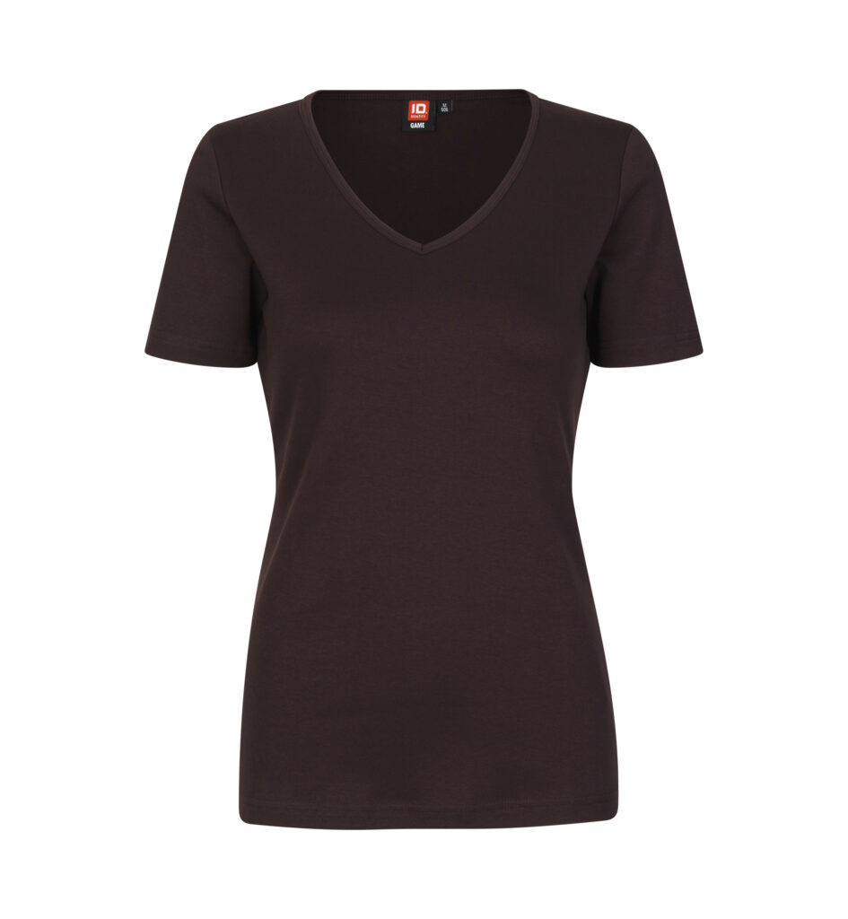 Interlock T-shirt | v-hals | dame