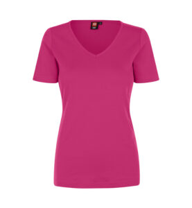 Interlock T-shirt | v-hals | dame