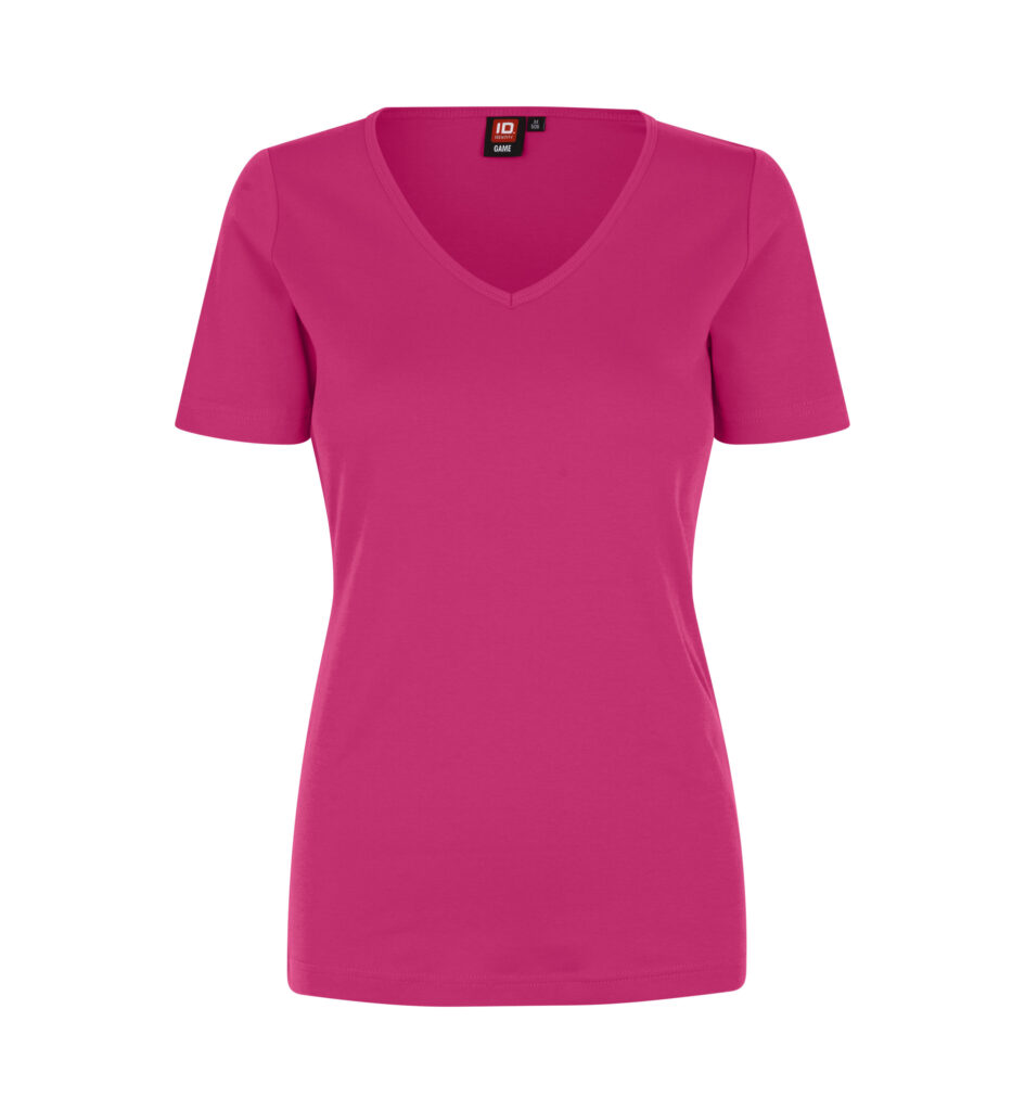 Interlock T-shirt | v-hals | dame