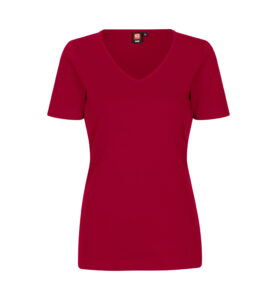 Interlock T-shirt | v-hals | dame