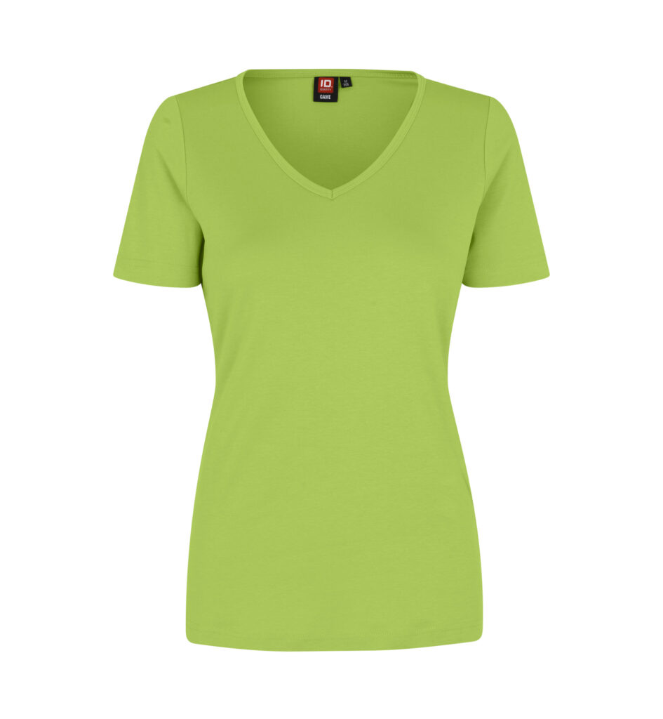 Interlock T-shirt | v-hals | dame