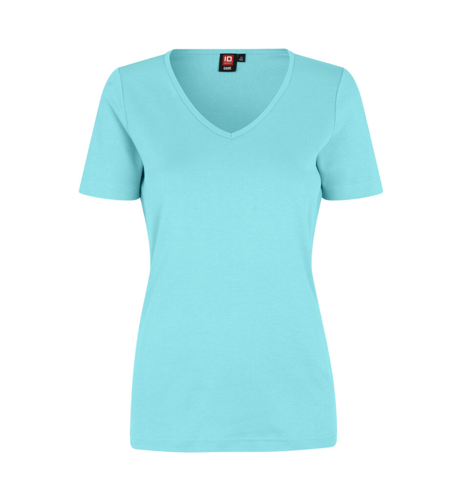 Interlock T-shirt | v-hals | dame