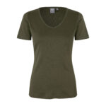 Interlock T-shirt | v-hals | dame