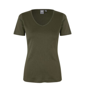 Interlock T-shirt | v-hals | dame