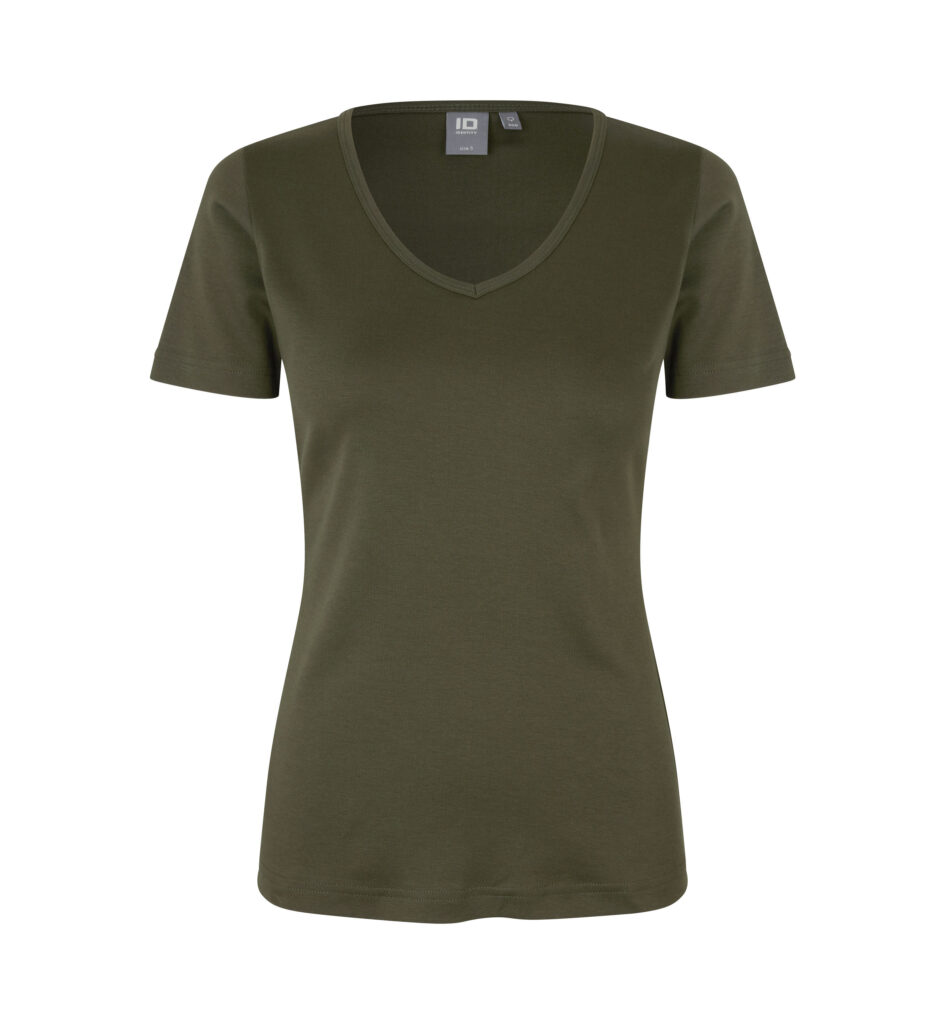 Interlock T-shirt | v-hals | dame
