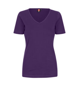 Interlock T-shirt | v-hals | dame