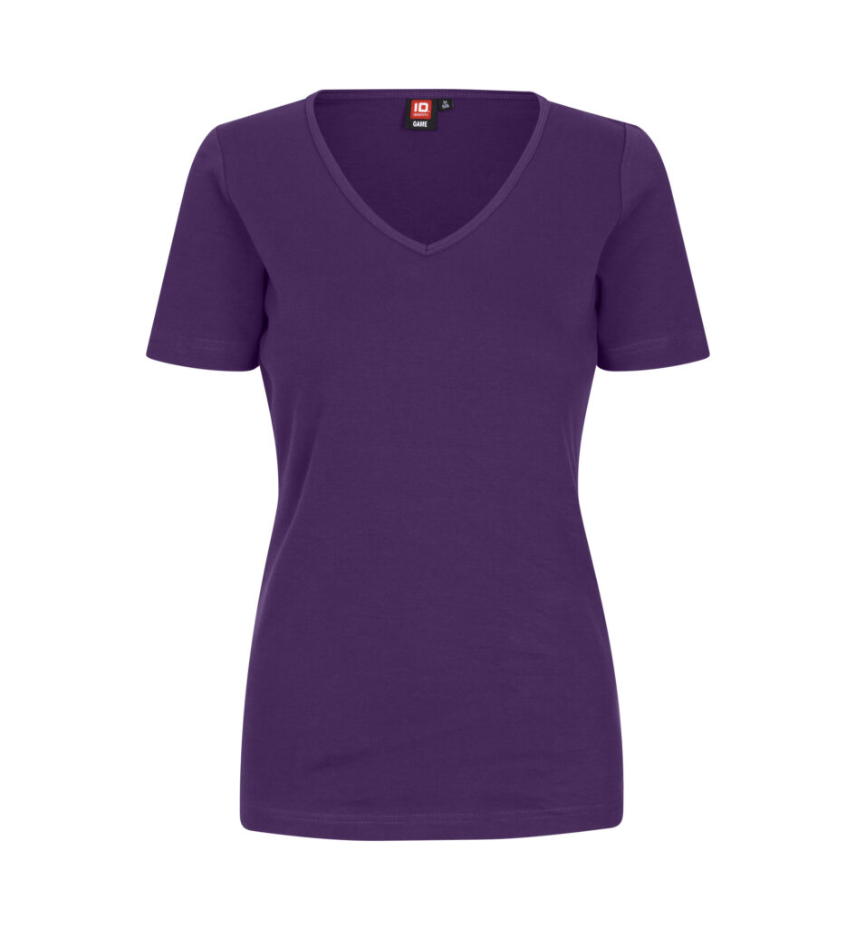 Interlock T-shirt | v-hals | dame
