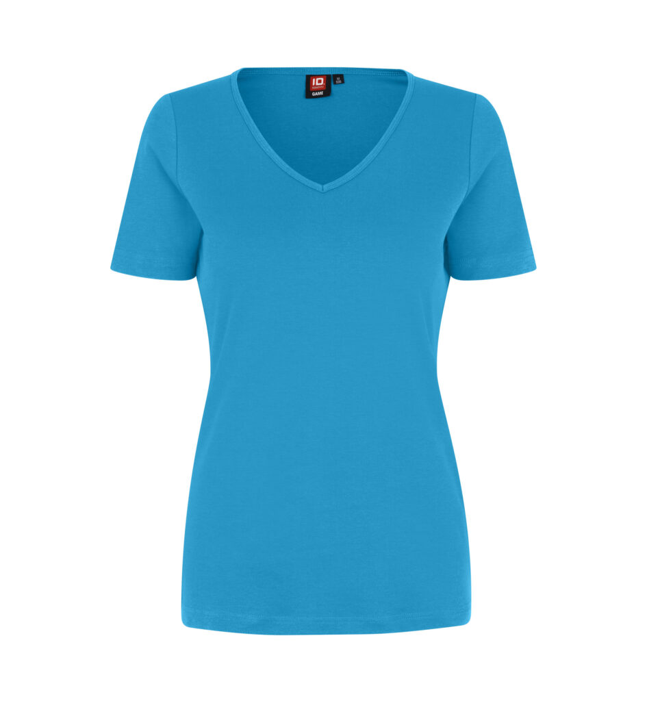 Interlock T-shirt | v-hals | dame