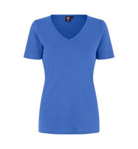 Interlock T-shirt | v-hals | dame