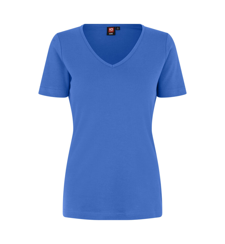 Interlock T-shirt | v-hals | dame