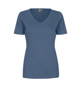 Interlock T-shirt | v-hals | dame