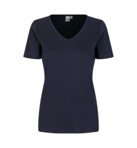 Interlock T-shirt | v-hals | dame