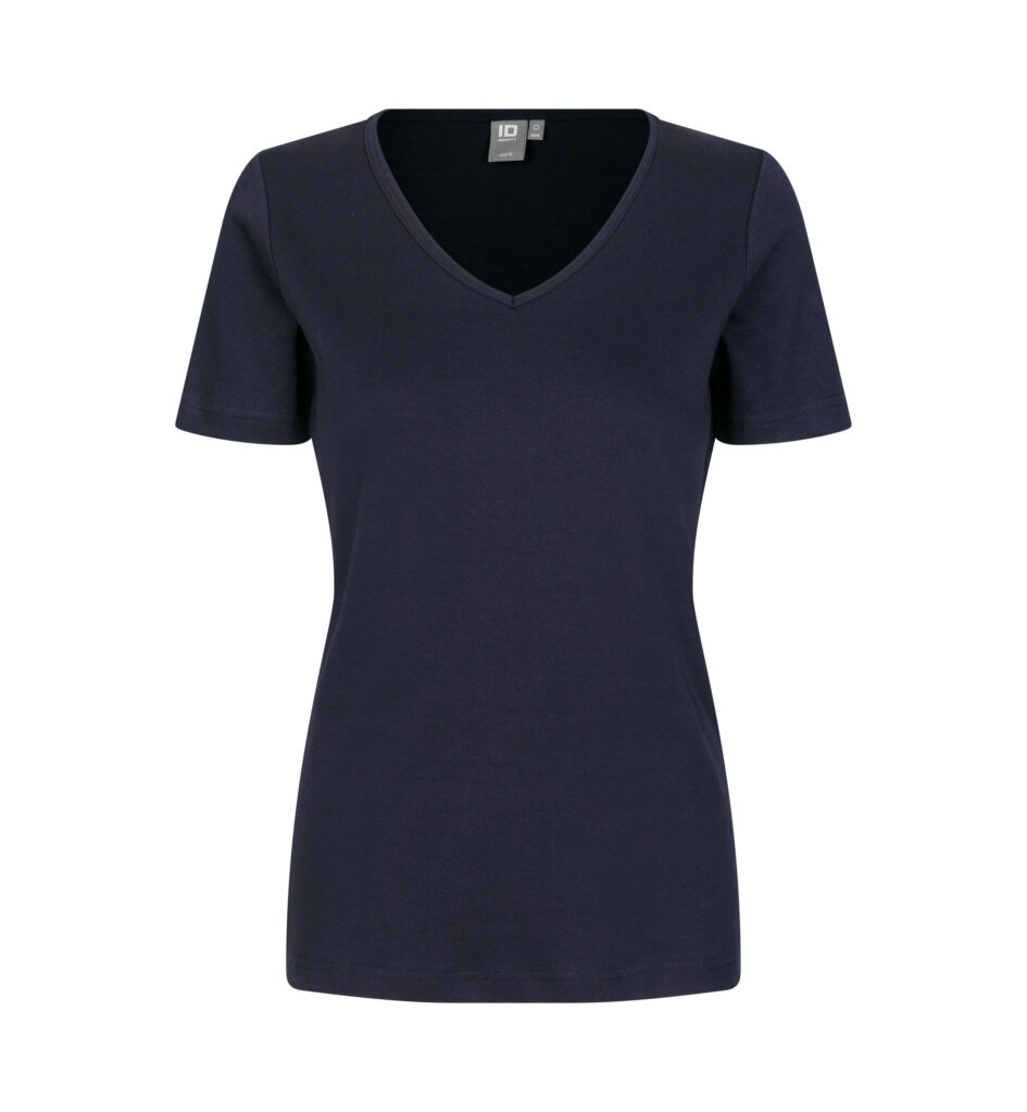 Interlock T-shirt | v-hals | dame