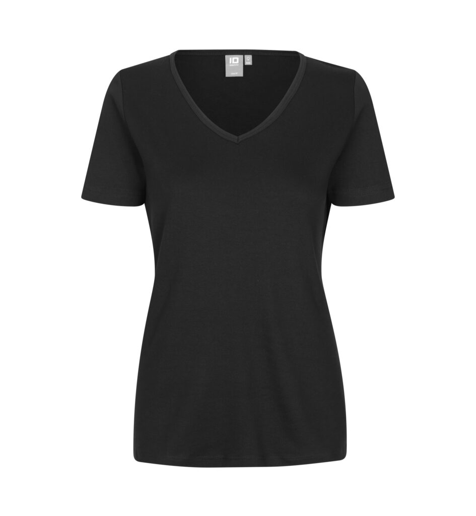 Interlock T-shirt | v-hals | dame