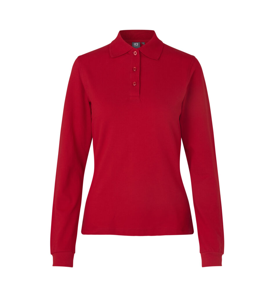Langærmet poloshirt | stretch | dame