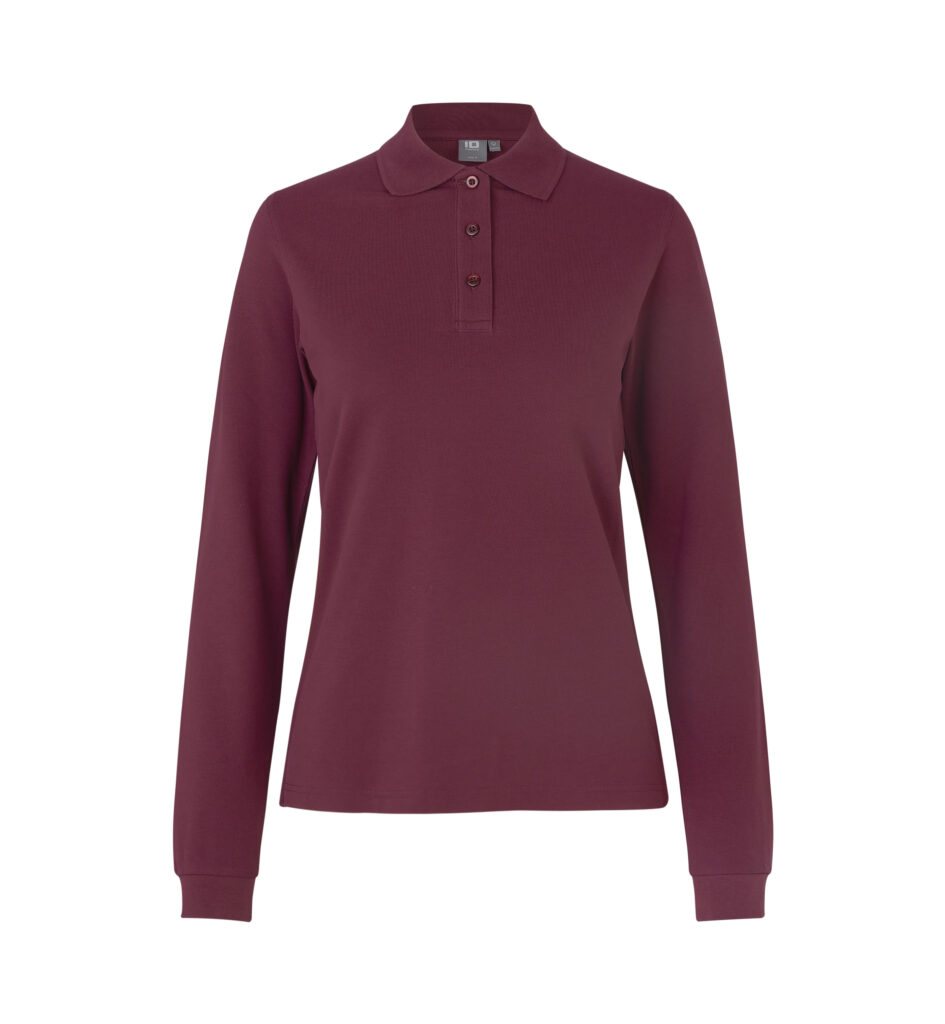 Langærmet poloshirt | stretch | dame