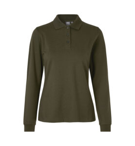 Langærmet poloshirt | stretch | dame