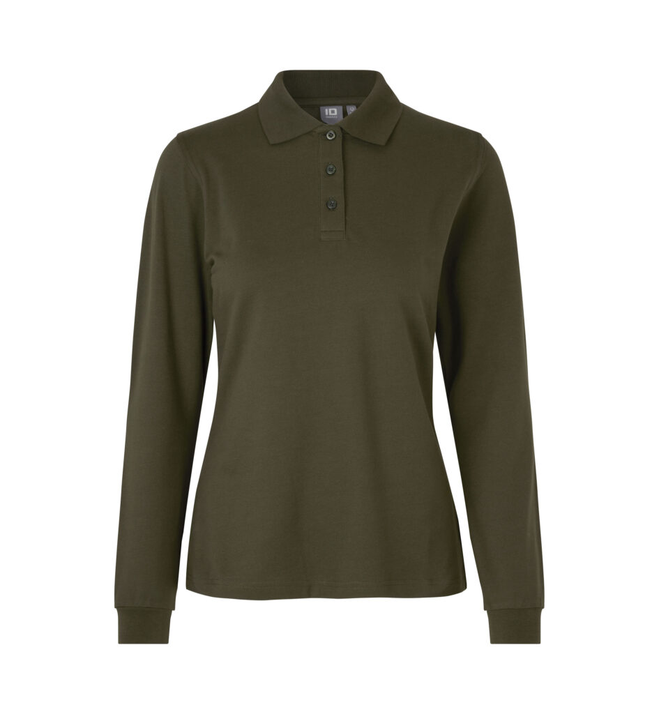 Langærmet poloshirt | stretch | dame