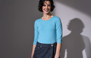 Stretch T-shirt | ¾ ærmet | dame